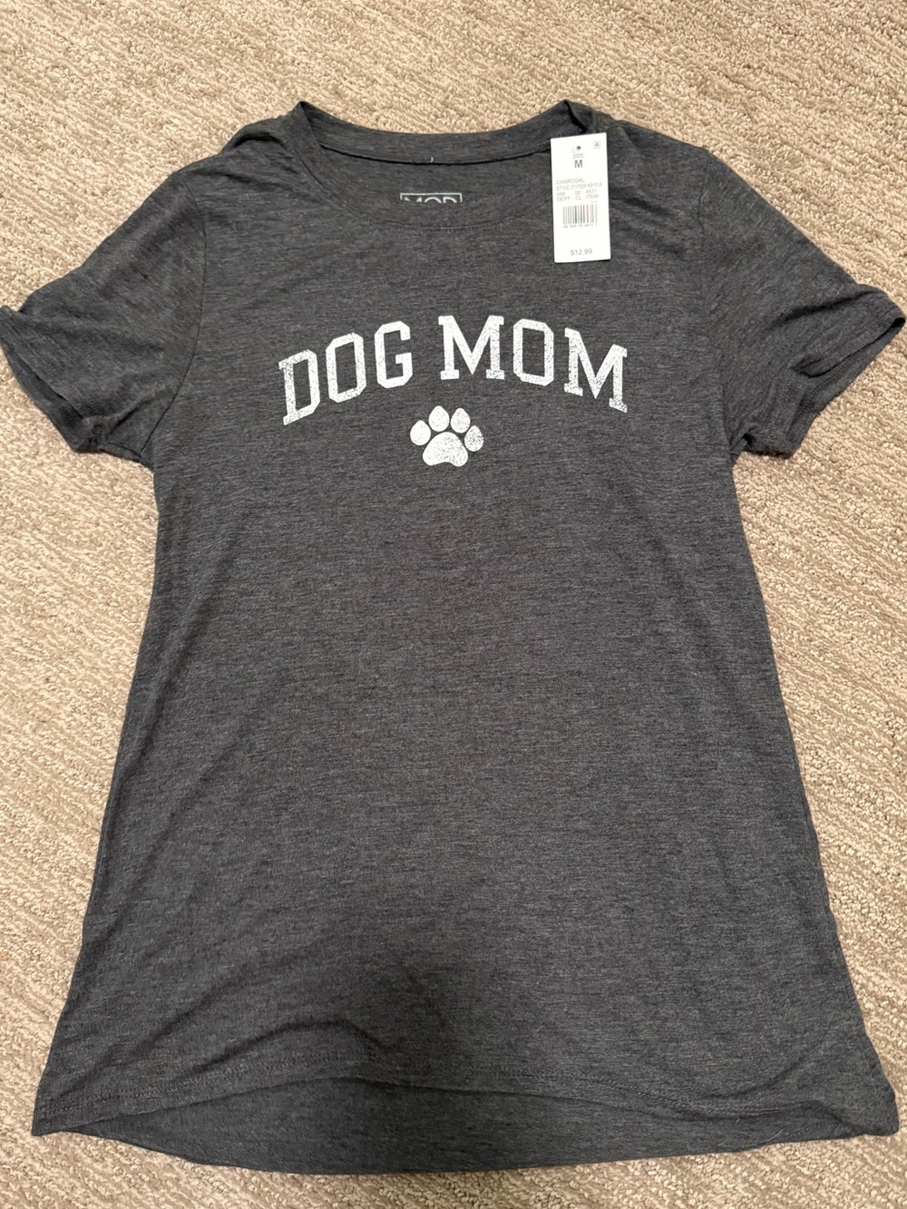 Modern Lux Dog Mom T-Shirt - Charcoal